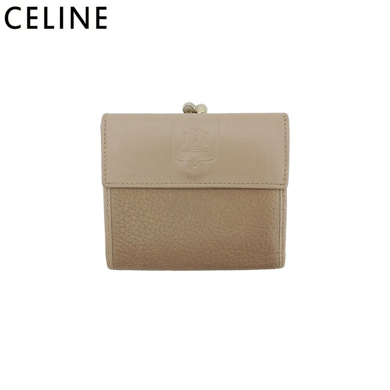 セリーヌ CELINE 二つ折り財布 トリオンフマーク ベージュ