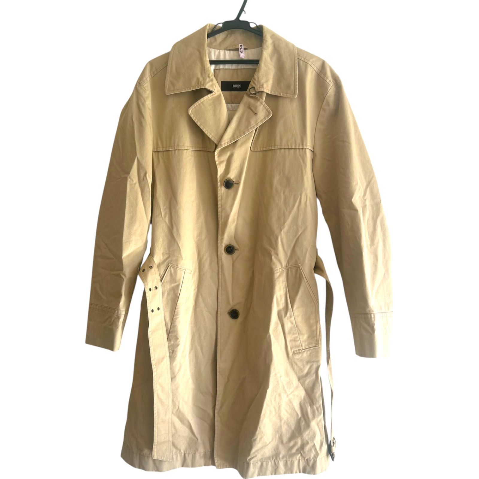 Z1486 HUGO BOSS ヒューゴボス トレンチコート ベージュ メンズ 48