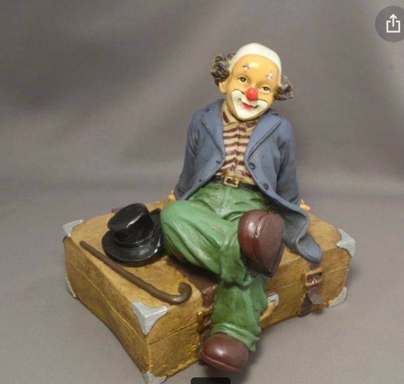 アンティーク風 ピエロ 置き物 道化師 クラウン (clown) インテリア