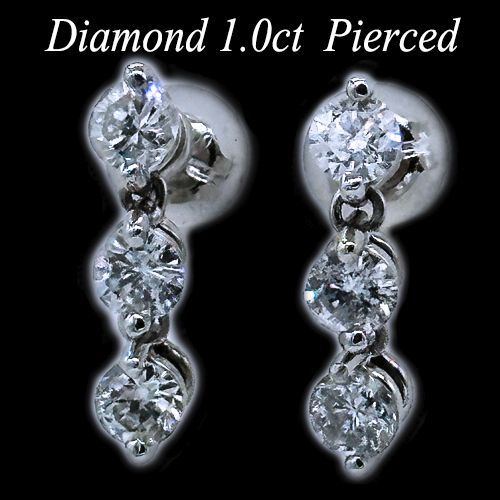 プラチナ Pt900 天然ダイヤモンド トータル 1.0ct スリー  