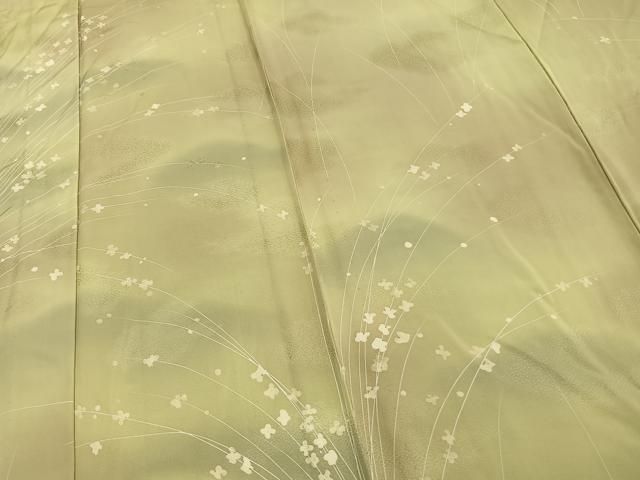 平和屋着物▽訪問着　単衣　草花文　暈し染め　金糸　正絹　逸品　未使用　AAAV8491fy 平和屋着物▽訪問着 単衣 草花文 暈し染め 金糸 正絹 逸品 未使用