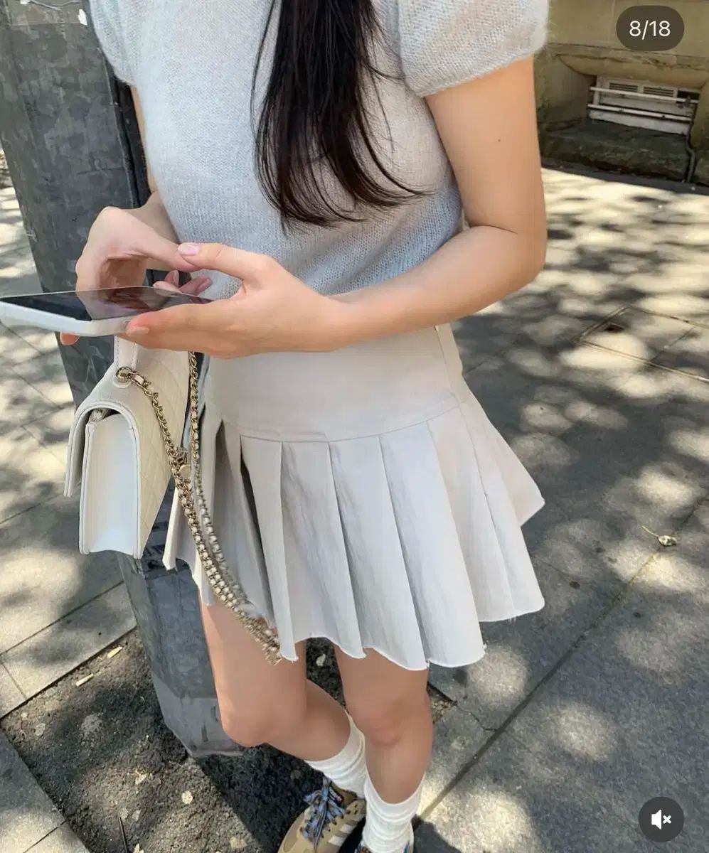 リリコーツ ソルベ パフニット サンドプリーツ スカート