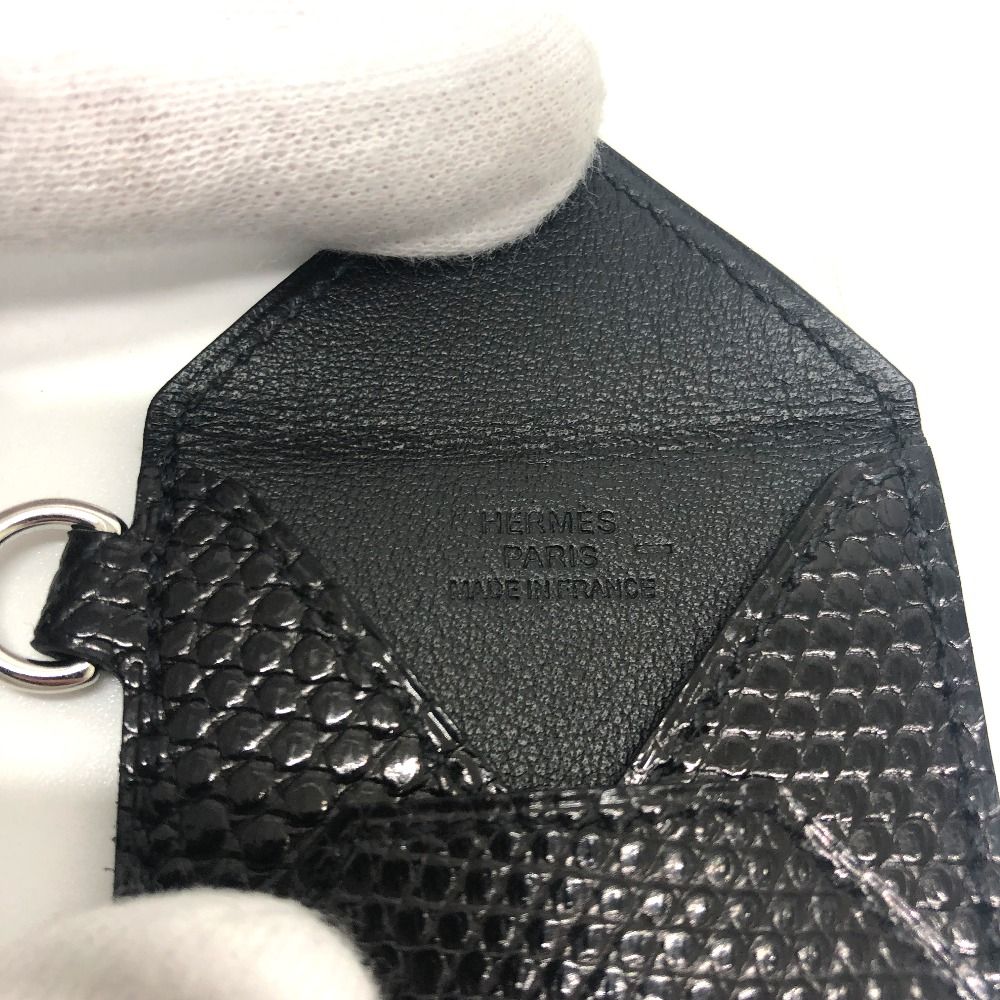 エルメス エンベロップ ペンダントトップ リザード Z刻 ブラック