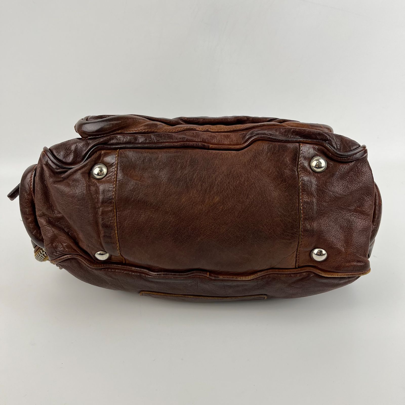 PRADA プラダ ショルダーバッグ 肩掛け ブラウン レザー レディース  