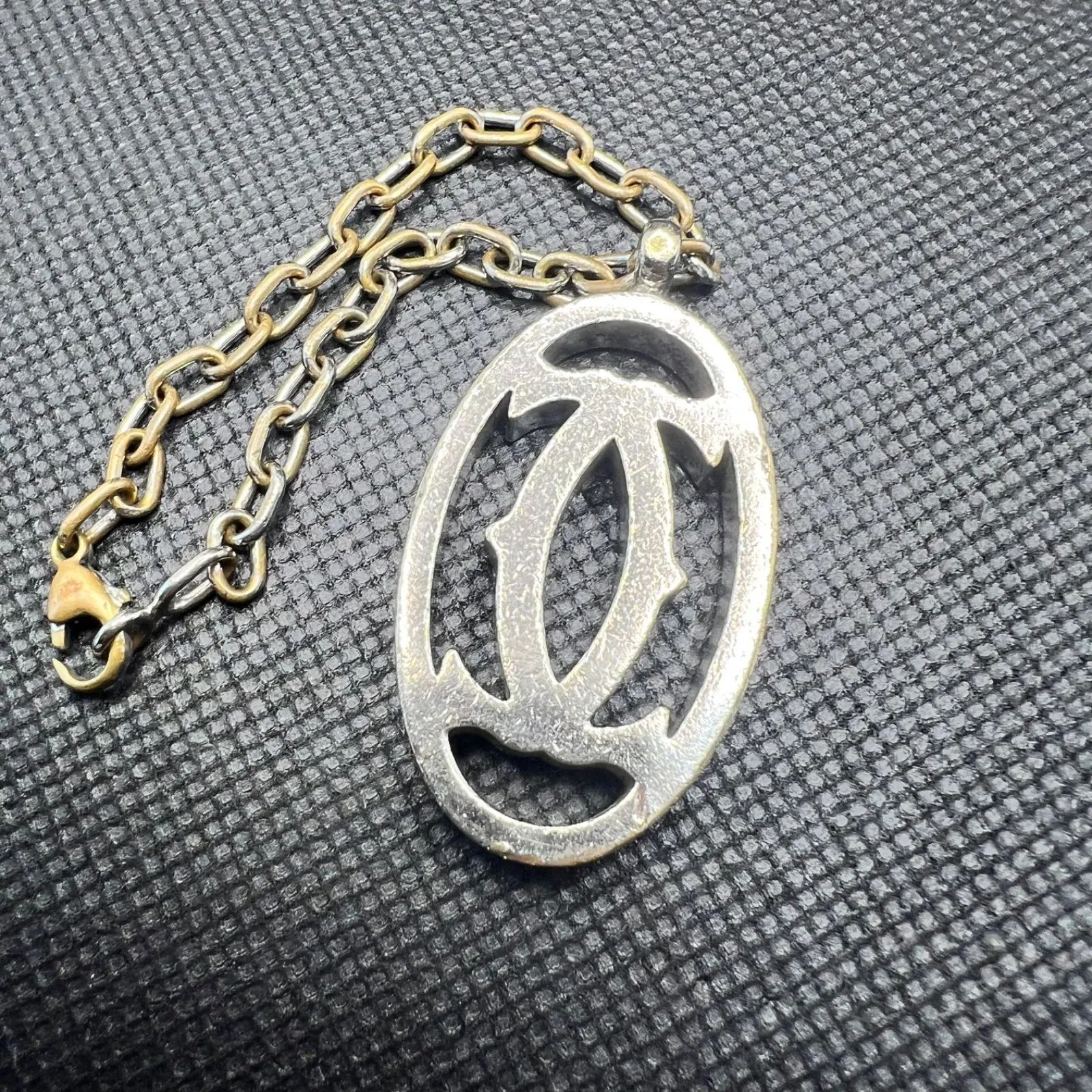 Cartier カルティエ キーリング キーホルダー シルバー ロゴ 回転式