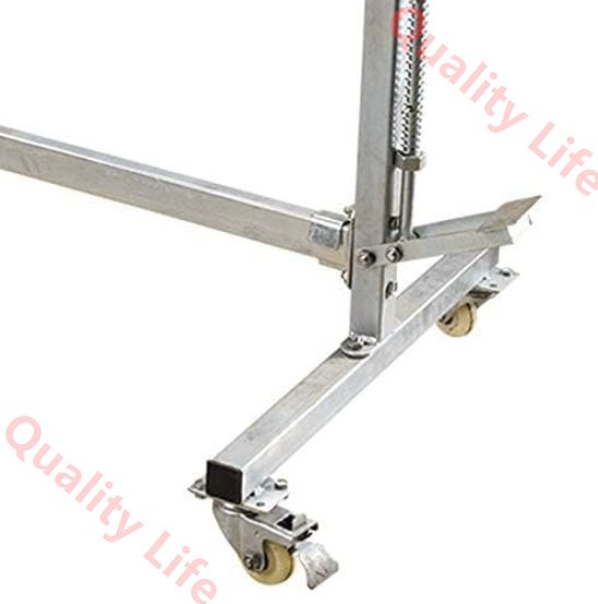 調整 な車のボディペイントラック カーバンパーペイントスプレーラック 回転車の塗装作業スタンド 自動車修理店用の大きな回転ツール ヘビーデューティカーペイントスタンド 2つのホイール 4フック FFCRYSTALESIA_COM