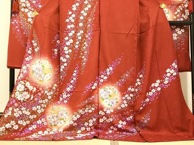 平和屋着物○豪華振袖 舞花文 暈し染め 金彩 仮絵羽 逸品 未使用