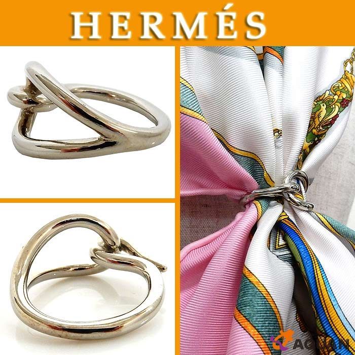 HERMES エルメス ジャンボ スカーフリング シルバーカラー aq7702