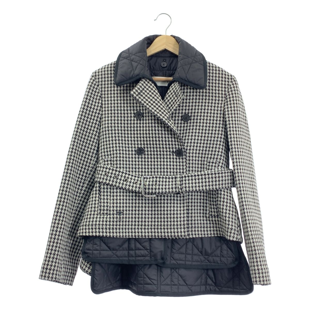 Christian Dior | クリスチャンディオール | 2025AW | 千鳥格子 ハウンドトゥース キルトライナーベスト付き ダブル ジャケット | 36 | ホワイト|ブラック | レディース