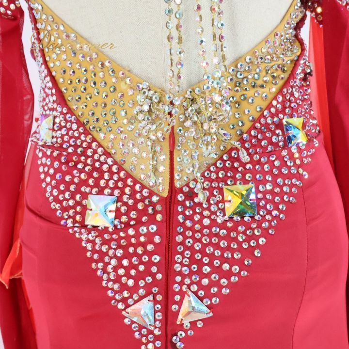 社交ダンス 衣装 スタンダードドレス スタンダード ドレス ワンピース フロート デモ 競技 ワイン 落ち感 光沢 高級感 上品 レッド系 美しいドレス 大人っぽい色 落ち感 ダンス衣装 競技用 フォーマル 衣装 社交ダンス 衣装 スタンダードドレス スタンダード ドレス