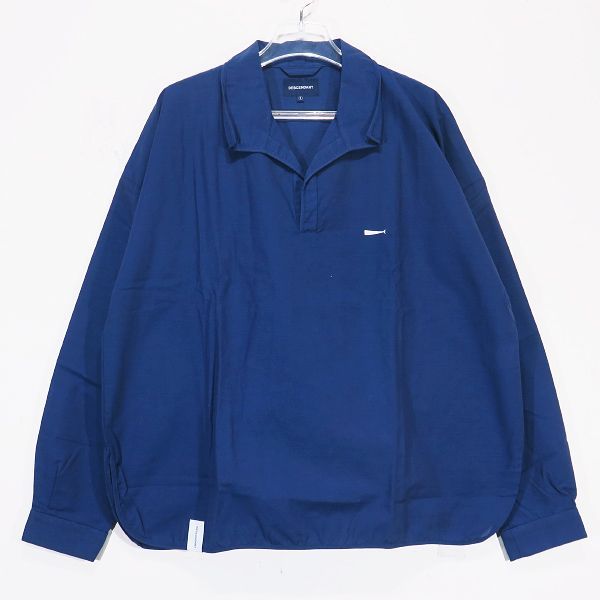 DESCENDANT ディセンダント 21SS SALOON PULLOVER LS SHIRT 211BRDS-SHM03 サルーン プルオーバー シャツ  ロングスリーブ シャツ ネイビー プルオーバー 長袖 - メルカリ