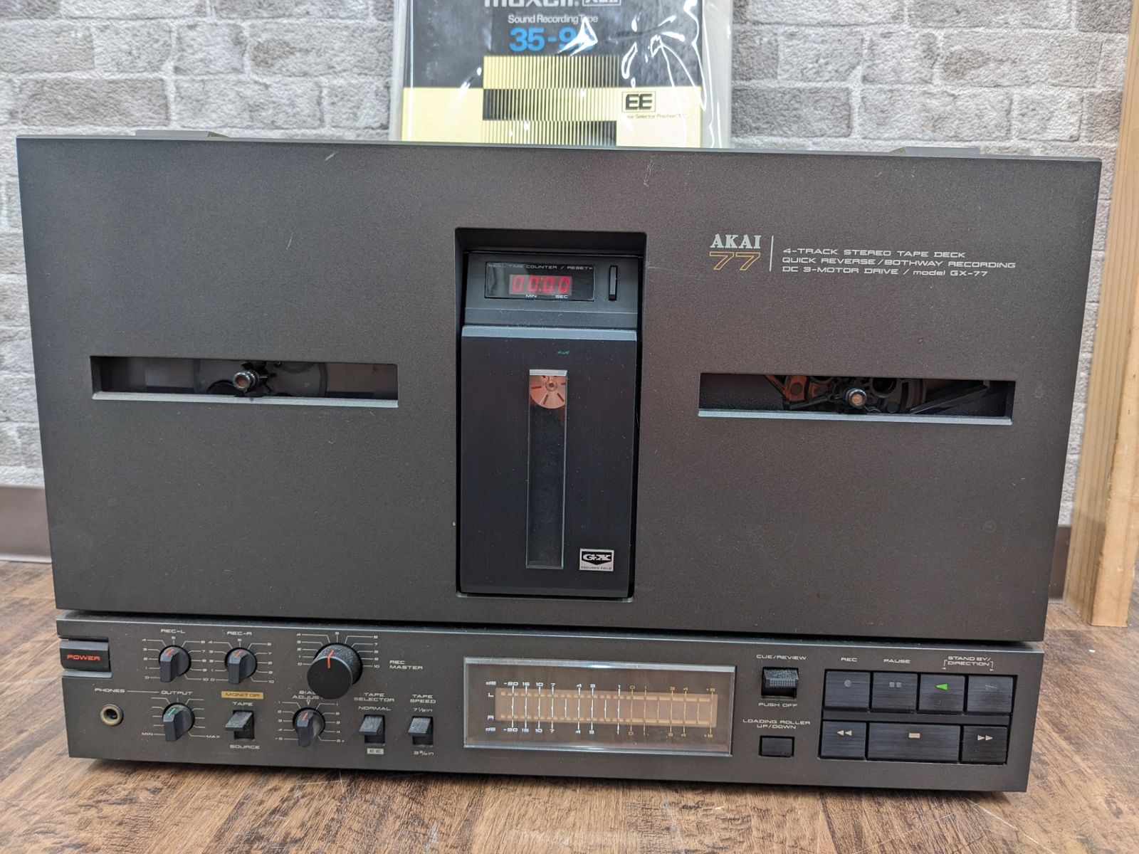 通電のみジャンク AKAI オープンリールデッキ GX-77 ステレオテープデッキ 1981年