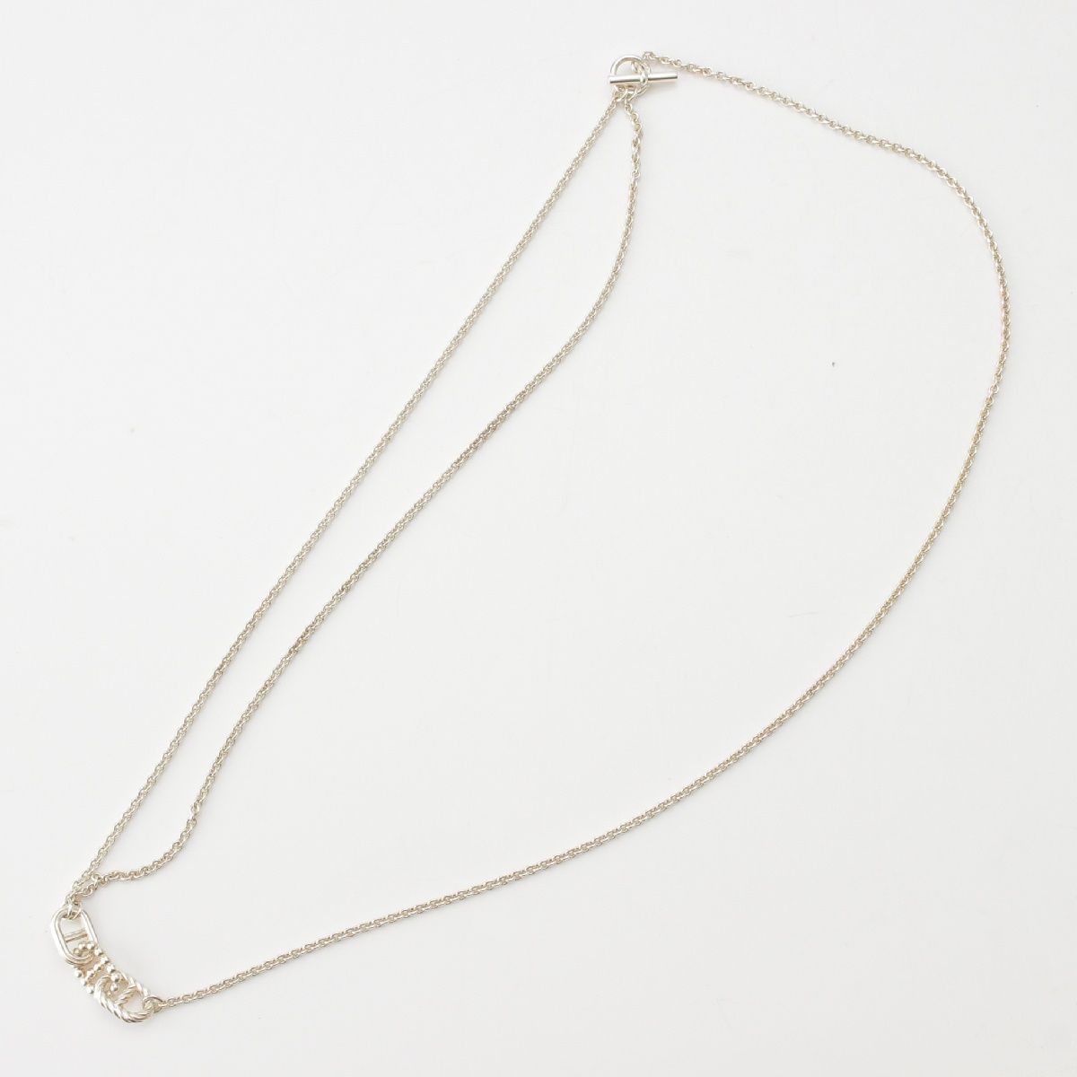 エルメス パラードPM シルバー925 シェーヌダンクル ロングネックレス  