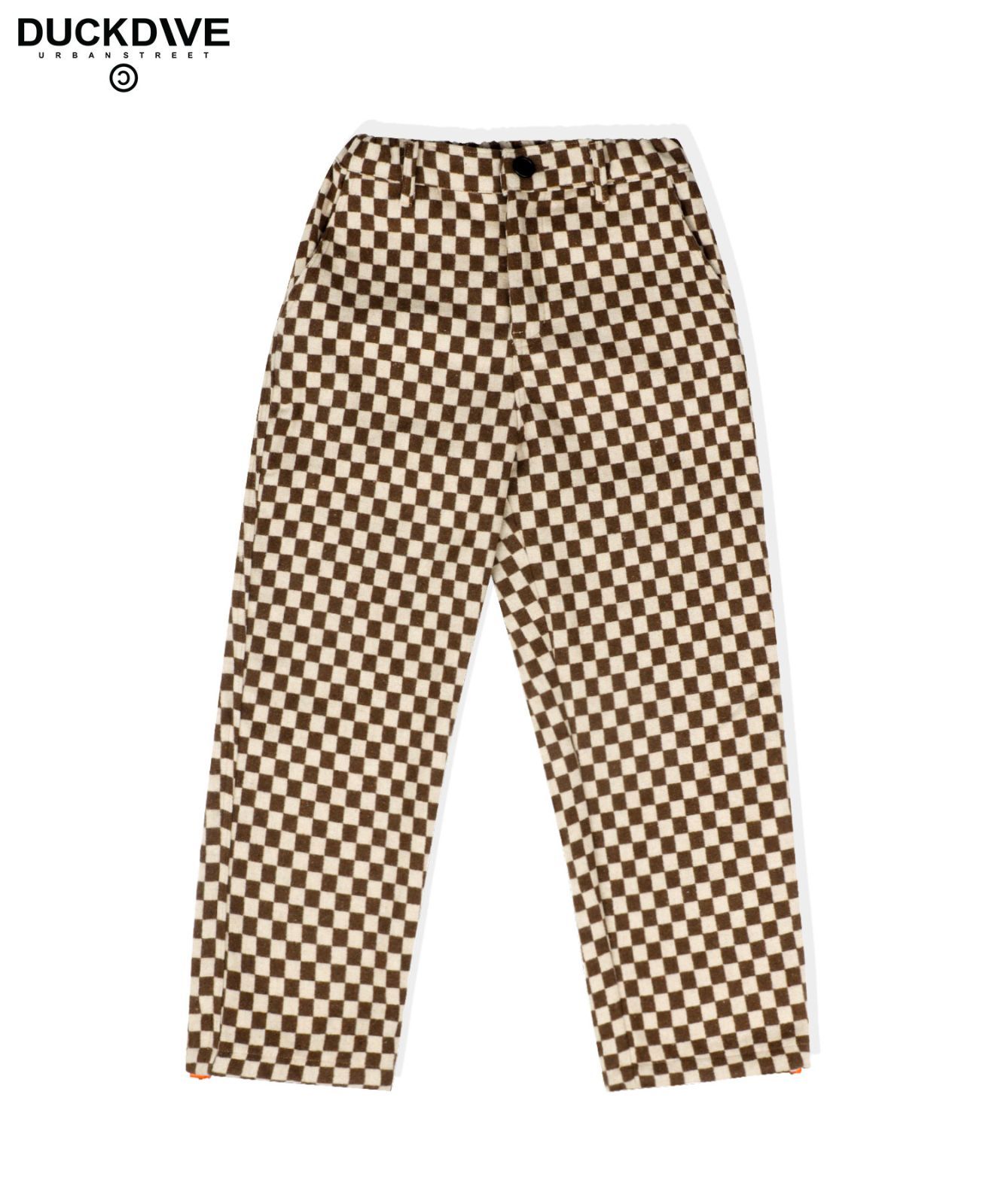 【DUCKDIVE】CHECKERBOARD PANTS（BROWN)