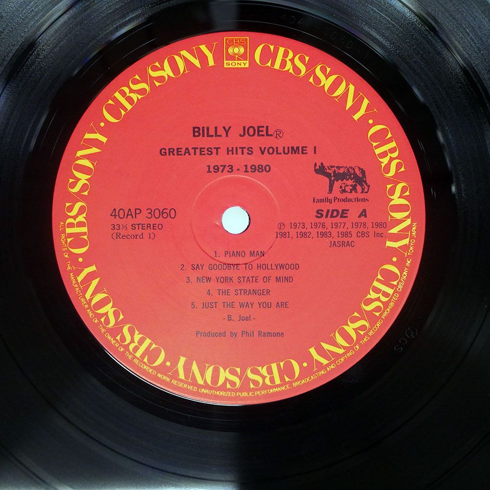 国内盤 BILLY JOEL/GREATEST HITS VOLUME I & VOLUME II/CBS