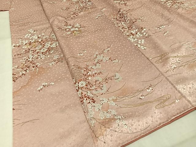 平和屋着物□上質な小紋 草花文 金彩 正絹 逸品 AAAZ2831mf