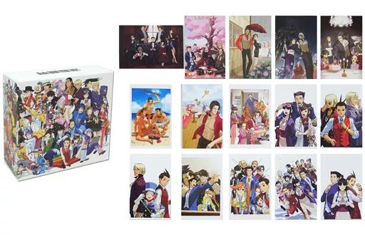 その他雑貨 キャラクター 単品 集合 逆転裁判1～6 BOX ＆ POSTCARD SET 15枚セット 3DSソフト 逆転裁判1～6 イーカプコン 版 同梱特典