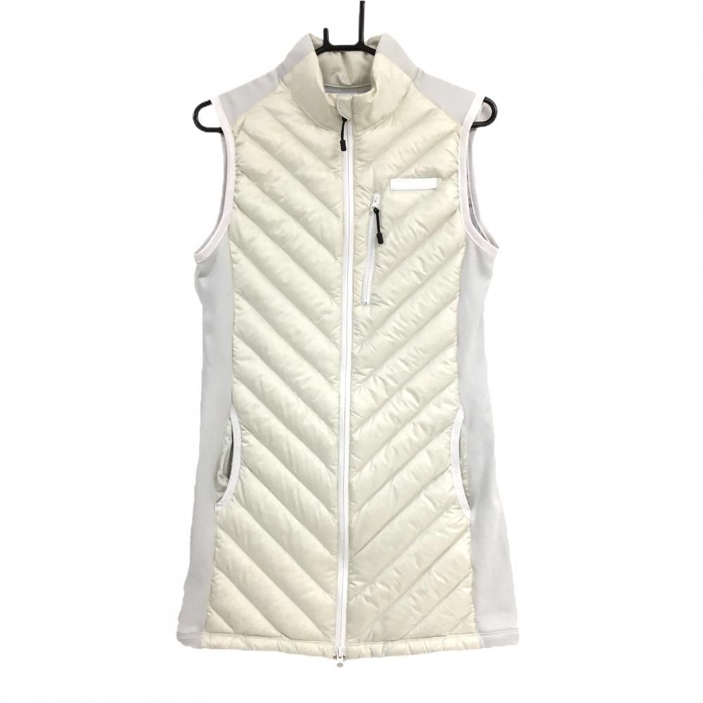 ジュンアンドロペ ダウンワンピース アイボリー サイド切替 蓄熱裏地 ノースリーブ レディース M ゴルフウェア JUN＆ROPE