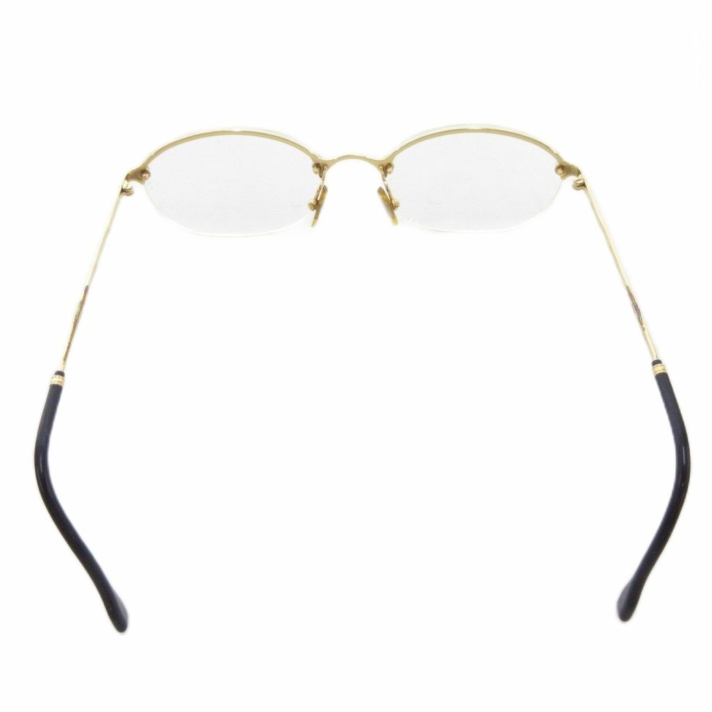 ブシュロン BOUCHERON メガネ めがね 度あり ハーフリム ロゴ 57-17 ゴールドカラー |AE GY18