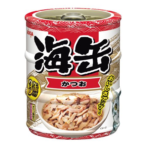 【同梱】【48個セット】 アイシア 海缶 ミニ 3P かつお 180g（60g×3缶）