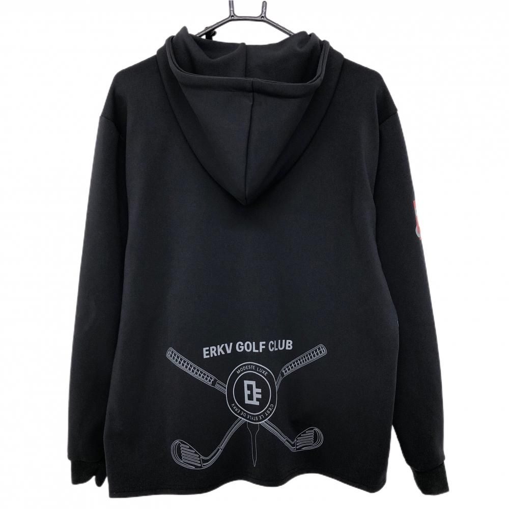 美品】ユーロケンビー パーカー 黒 ハーフジップ ERKV メンズ L ゴルフ 
