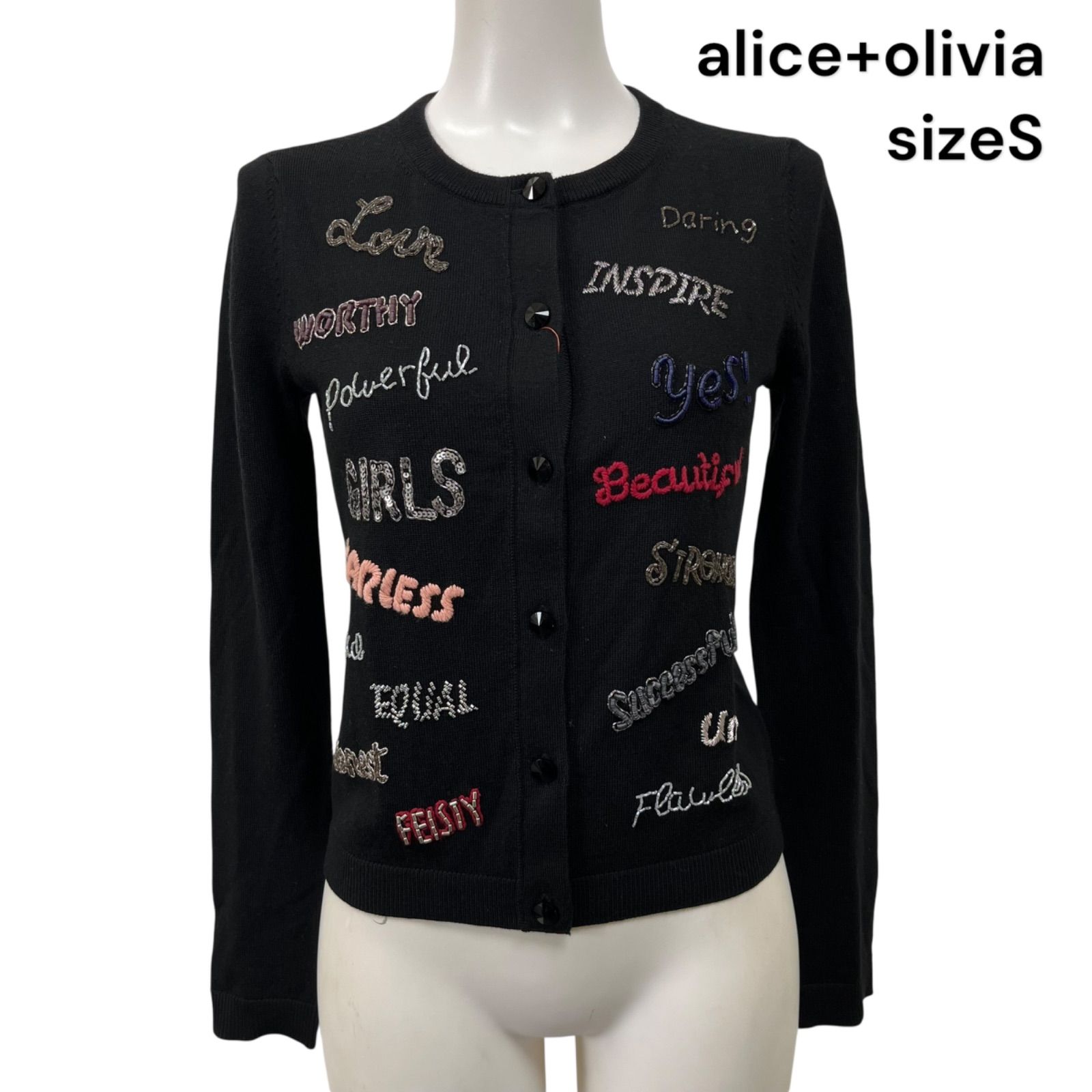 美品 alice+olivia ベンガルキャット ビーズ刺繍 クチュールニット 美品 alice+olivia ベンガルキャット ビーズ刺繍 クチュールニットS