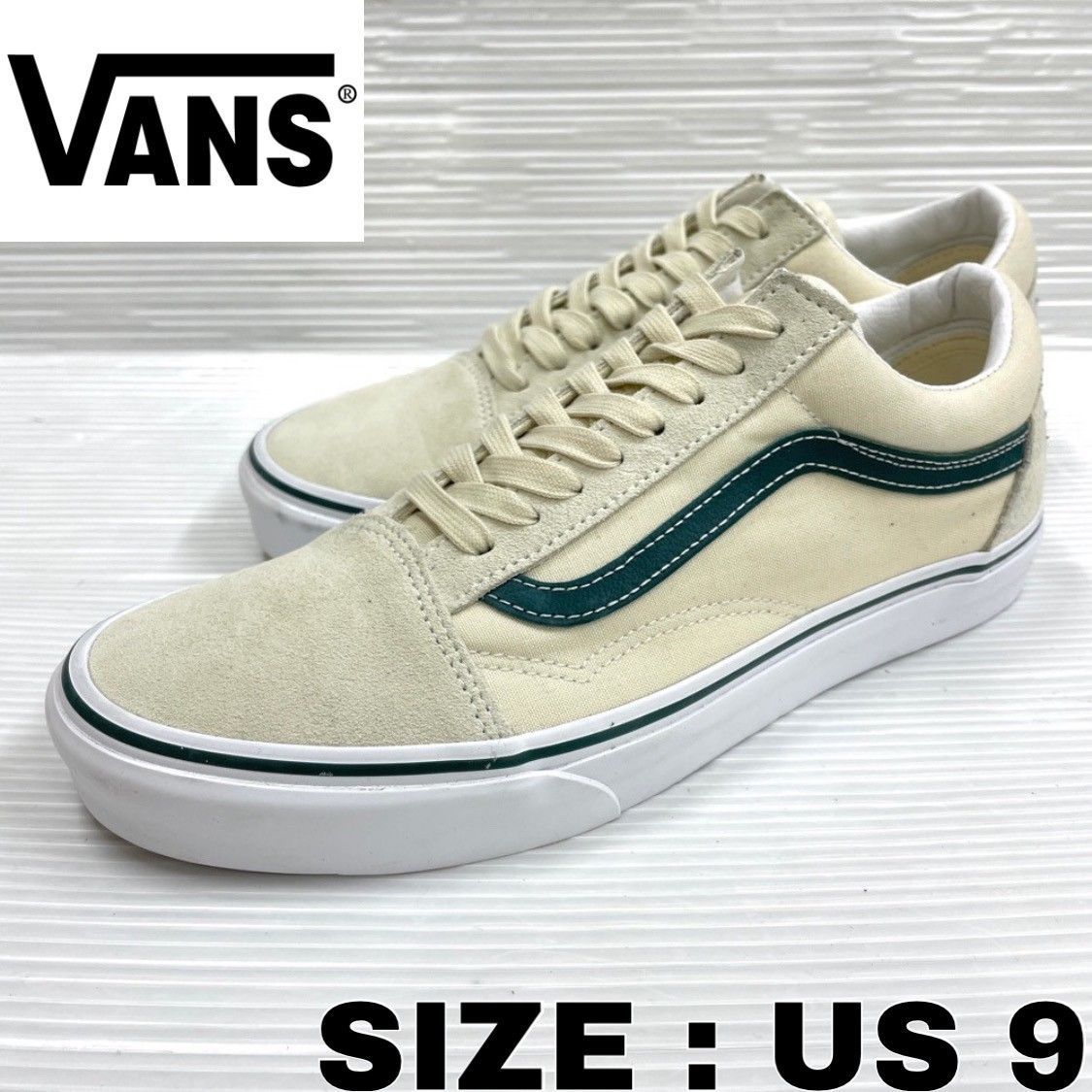 VANS UA Old Skool キャンバス×スエード オフホワイト×グリーン バンズ オールドスクール VANS UA Old Skool キャンバス
