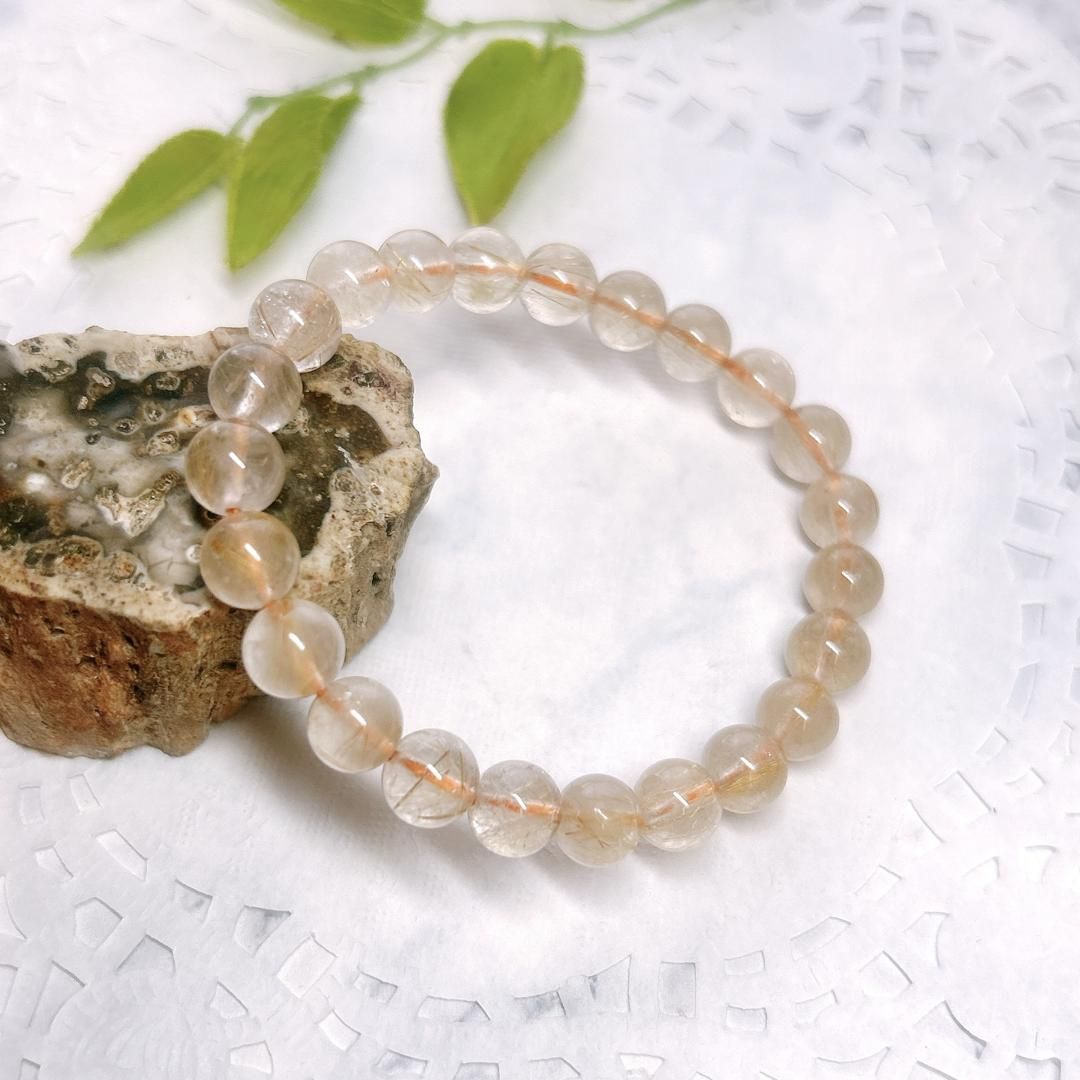 E11861】ゴールデンルチルクォーツ＊8㎜＊ブレスレット＊仕事＊お金