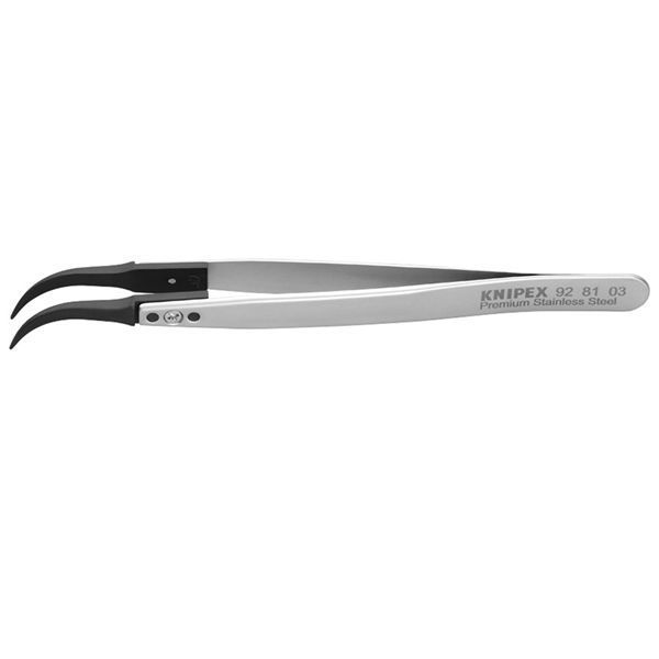 KNIPEX クニペックス ESDチップ交換式ピンセット 60°全長×幅×高さ130×10×17mm 9281-03
