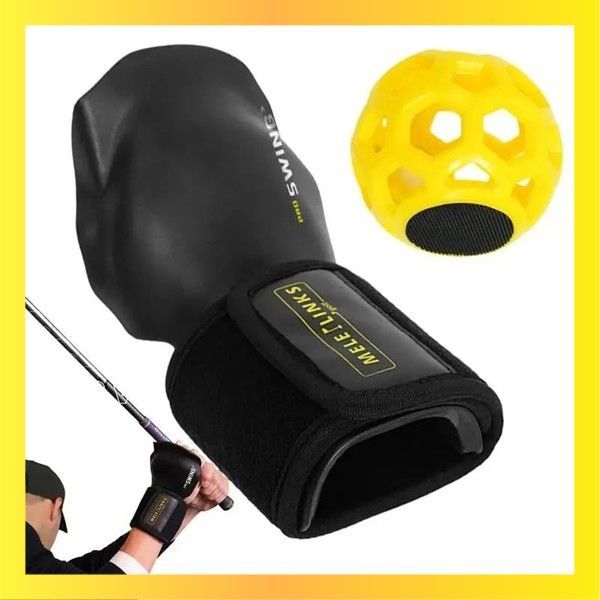 新品送料無料 【ULS NORK】ゴルフ練習器具 PRO SWING 背屈 矯正 三角 大幹 スイング練習器具， 黄色＋黒色