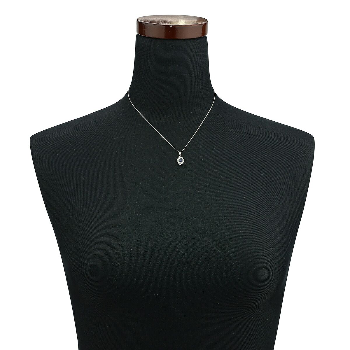 難有 Pt サファイア0.76　メレダイヤ0.15 ペンダントトップ サファイア 0.46ct ダイヤモンド プラチナ Pt900 ペンダント