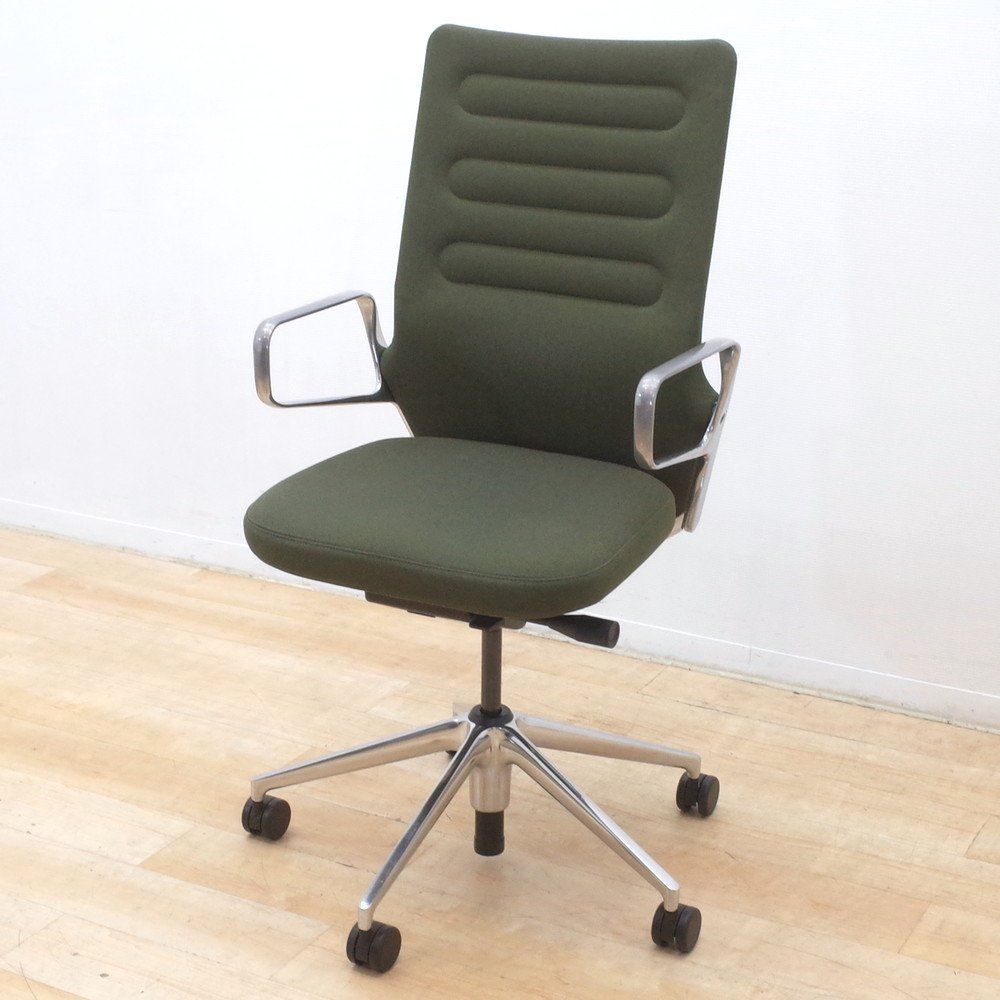 vitra ヴィトラ AC 5 WORK 肘付オフィスチェア グリーン 事務椅子 リクライニング 布張り イタリア モダン 在宅 EG17407 オフィス家具