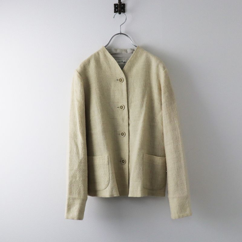コットンハウスアヤ Cotton House Aya ウール ノーカラージャケット M 