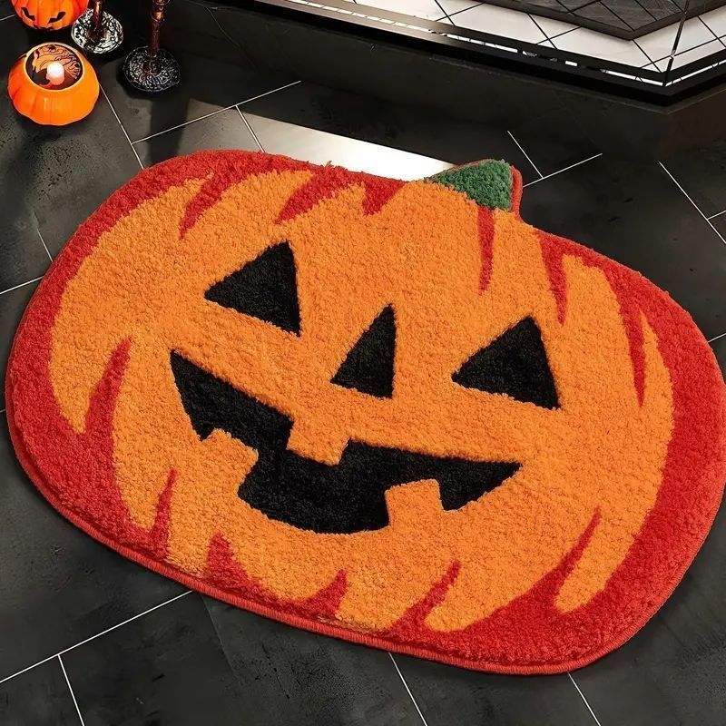 ハロウィンかぼちゃのふわふわバスマット 即 OK 滑り止め 洗える＆吸水性に優れたシャワー バスタブ ホームデコ用 yunban584