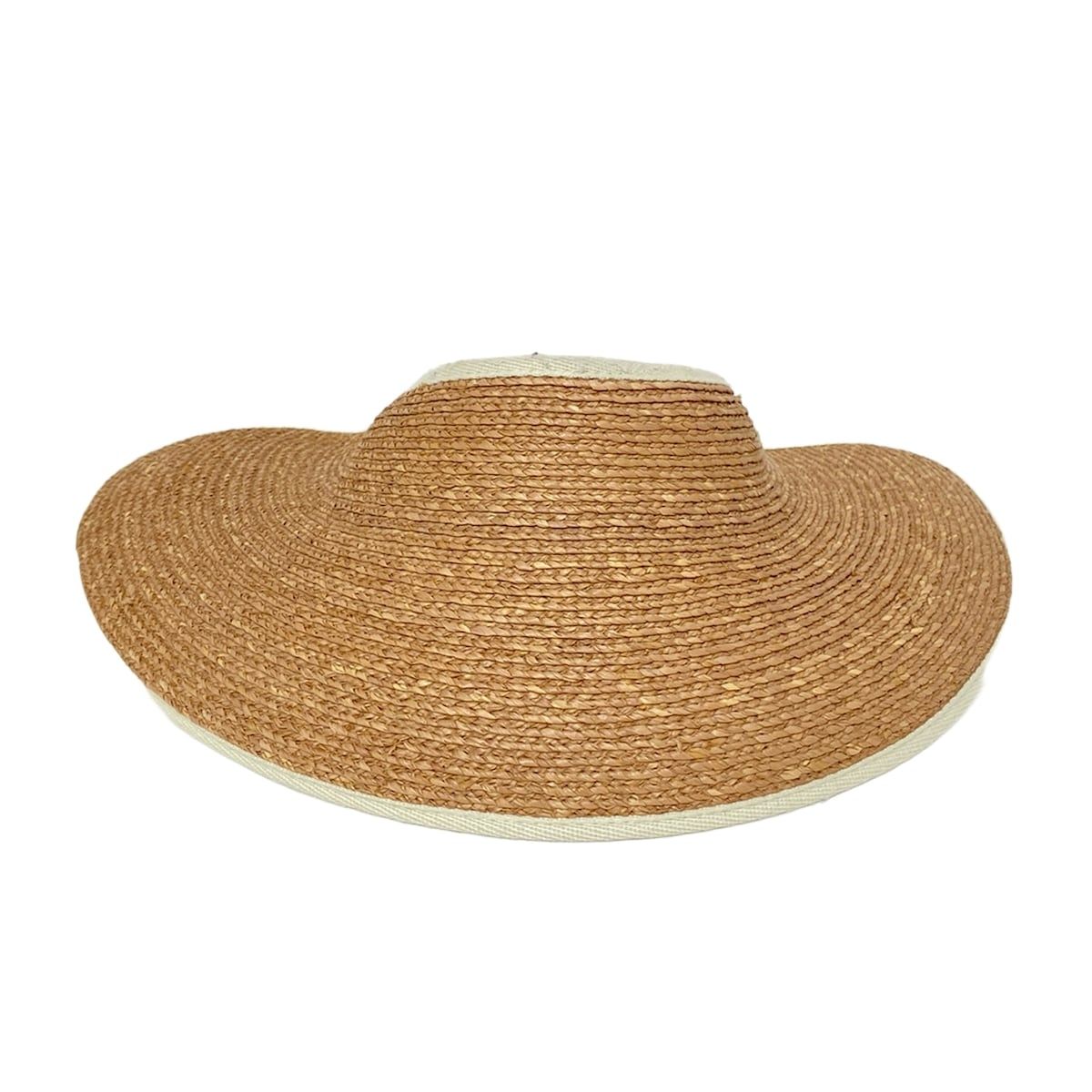 HELEN KAMINSKI ヘレンカミンスキー サンバイザー - ライトブラウン×アイボリー