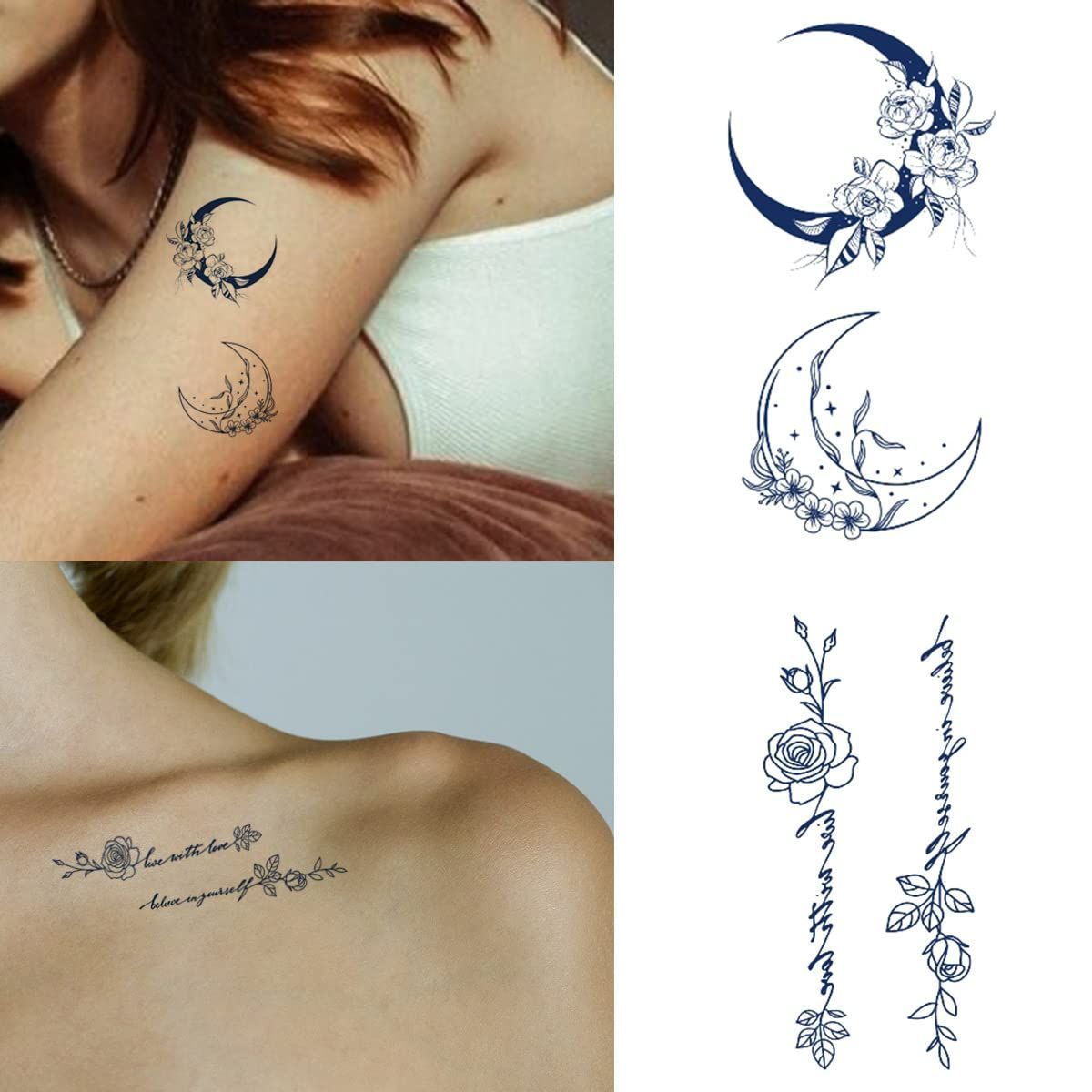 VOCUE 10枚 乳がんタトゥーステッカー 一時的なリボン 程よく 入れ墨 ..., 画像サイズ:1200x1200