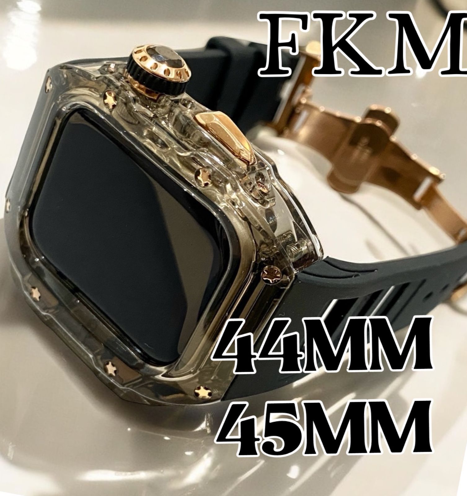 AppleWatch アップルウォッチバンド ラバーベルトカバー　ウルトラ　44mm45mm カスタム25