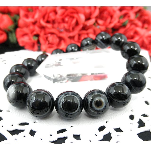 天眼石ブレスレット【高級12mm珠】※内径約14～18cm 天眼石