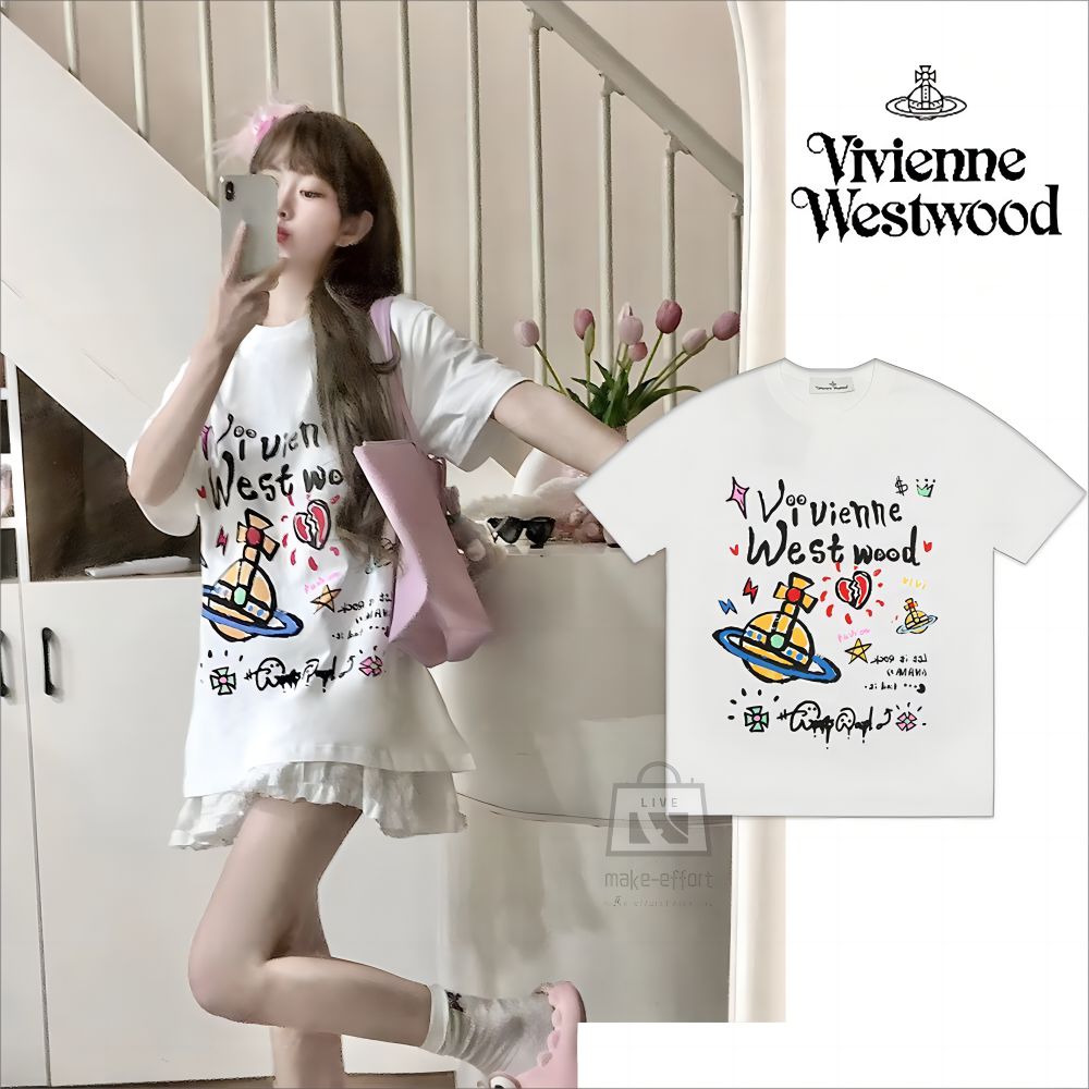 Vivienne Westwood ヴィヴィアンウエストウッド 限定割引 半袖 Tシャツ 土星柄 レディース ファッション 人気 新作  ホワイト（05062805） - メルカリ