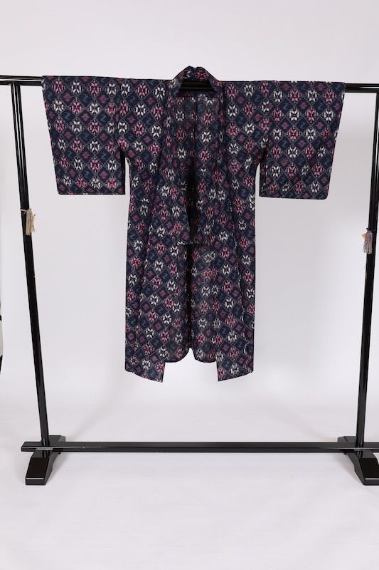 アンサンブル　藍　ピンク　紫　白　幾何学模様　G99