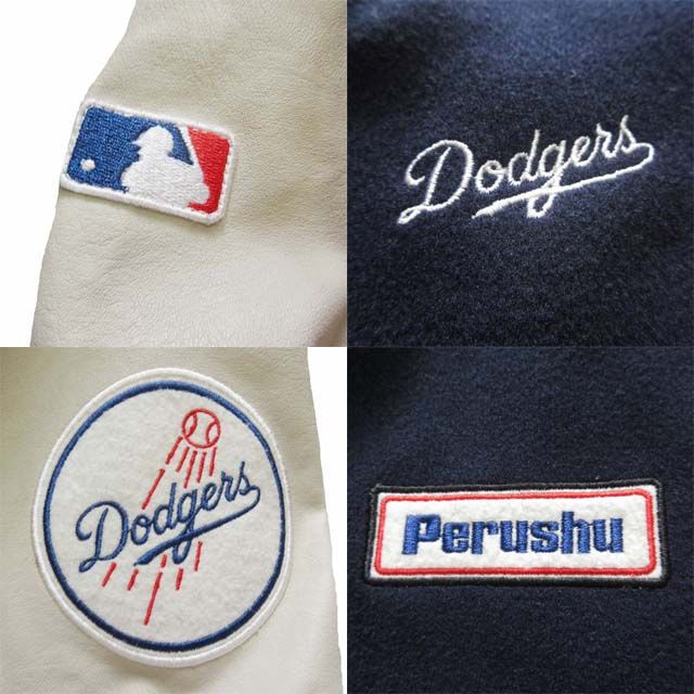 ペルーシュ × メジャーリーグベースボール Perushu × MLB Major League Baseball Yankees LA A’s  ヤンキース ロゴ スタジャン スタジアム バーシティー ジャケット ジャンパー ブルゾン 上着 アウター