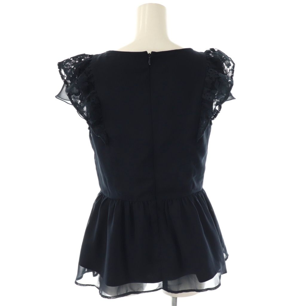 トッカ TOCCA 25AW DANCING LACE TOPS トップス ブラウス フレンチスリーブ S ネイビー DO OS