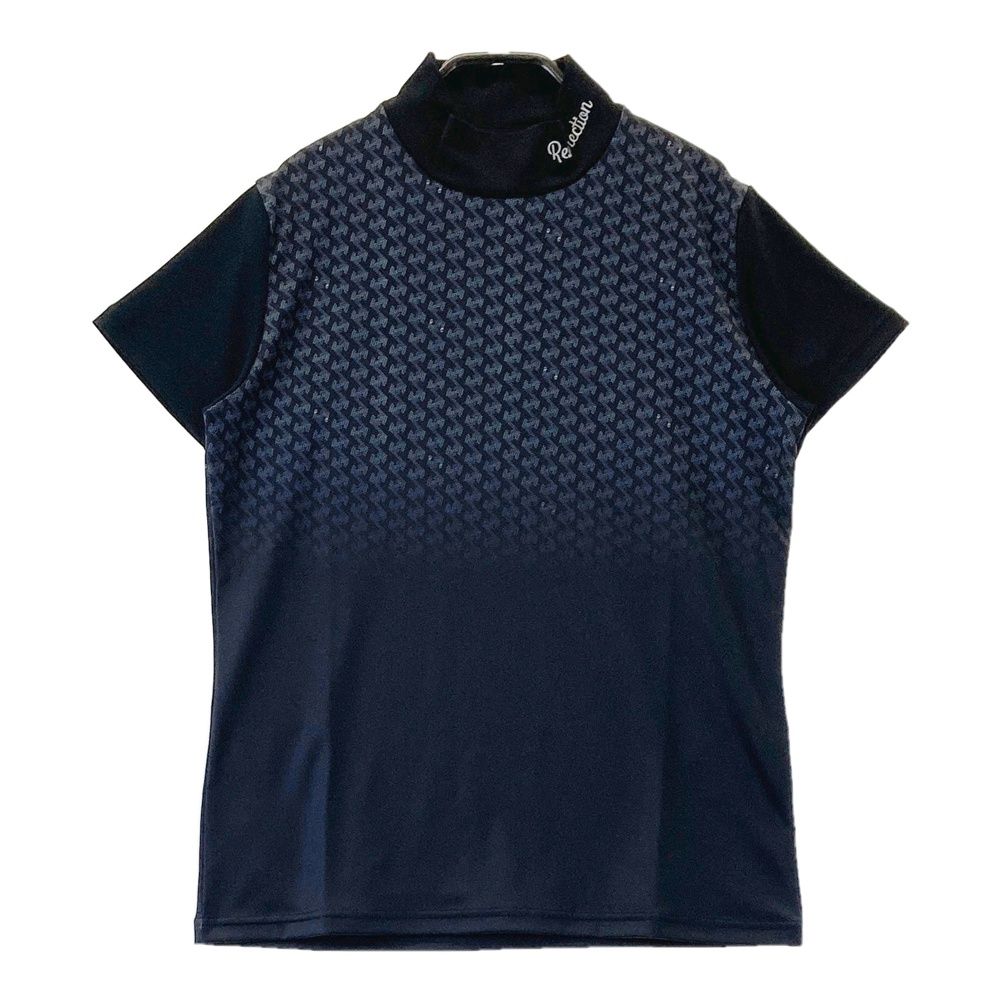 サイズ M RESURRECTION レザレクション ハイネック 半袖Tシャツ グラデーション 総柄 ブラック系 240101439100 ゴルフウェア レディース ストスト