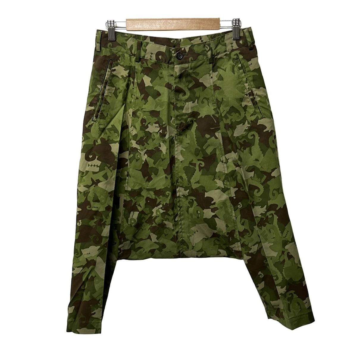 BLACK COMMEdesGARCONS ブラックコムデギャルソン パンツ サイズXS メンズ - カーキ×ダークブラウン×ダークグリーン