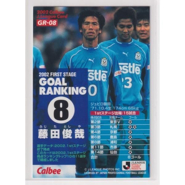Jカード2002 SERIES1 藤田俊哉　ジャージカード Jリーグチップス2002第2弾 GR-08 MF 藤田 俊哉 ジュビロ磐田