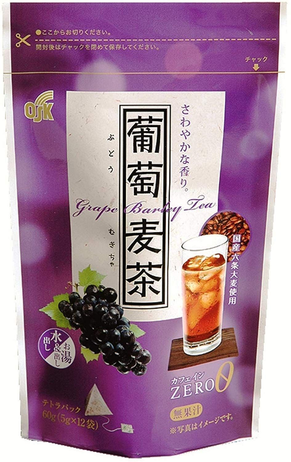 OSK葡萄麦茶テトラパック12袋×5袋 [葡萄（5ｇ×12袋)5袋]