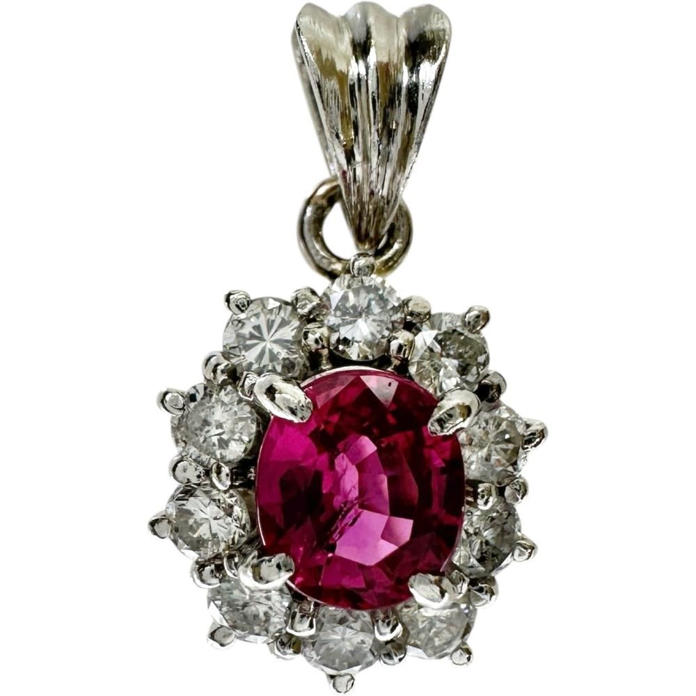 ピンクサファイア 0.49ct ダイヤモンド 0.30ct ペンダントトップ
