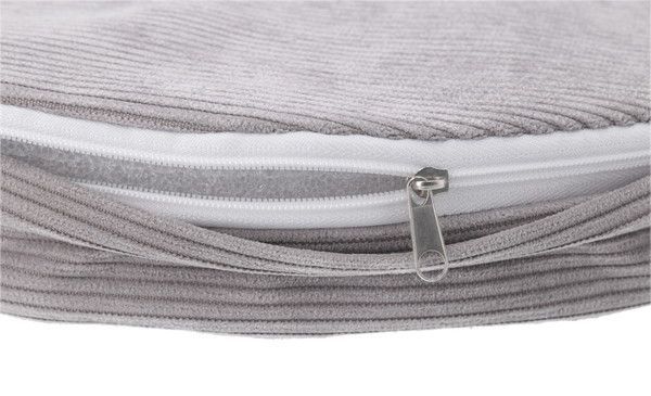 【まとめ】シートクッション　コーデュロイ　Φ３８×Ｈ４ｃｍ　ライトグレー 【×6セット】