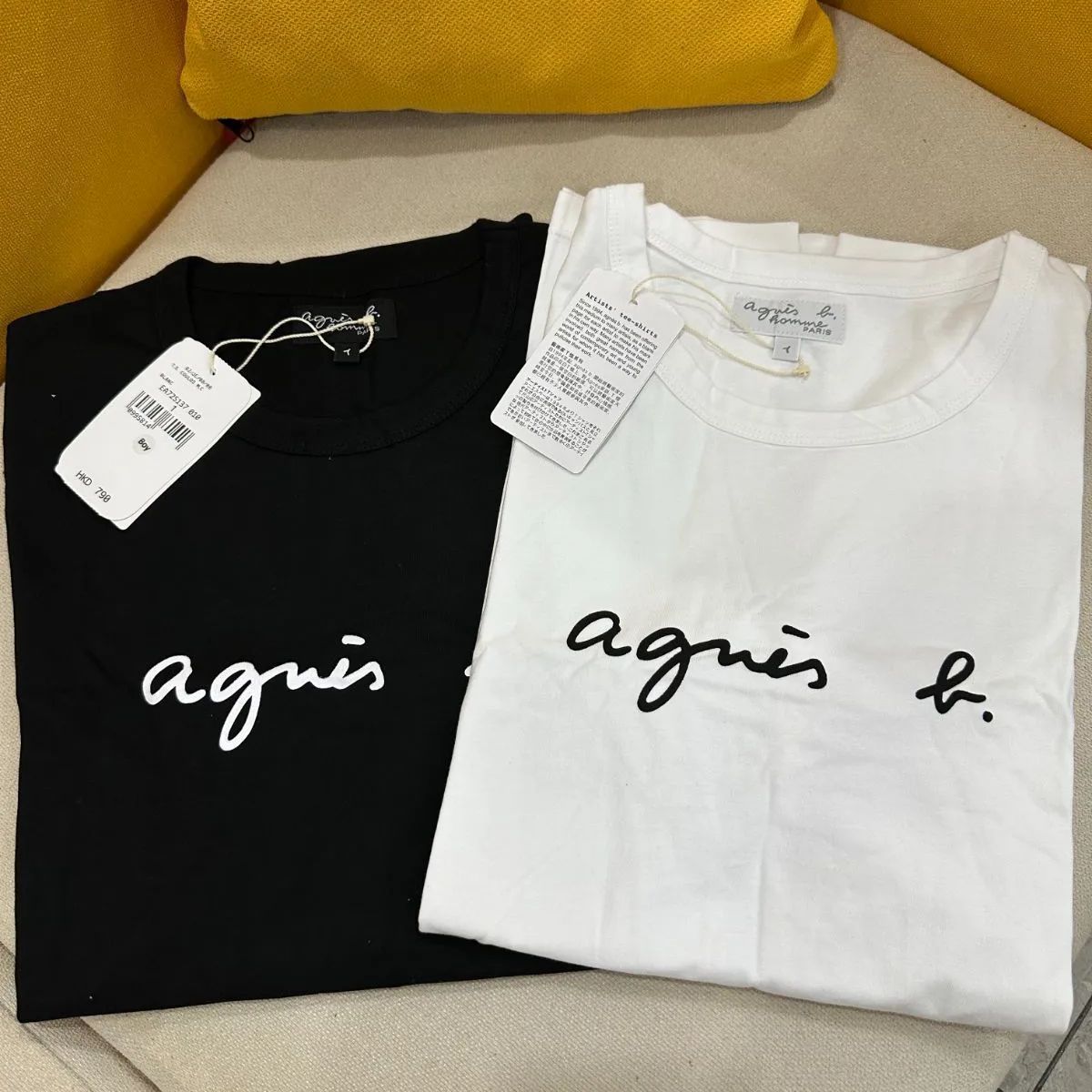 agnes b. アニエスベー 刺繍 ロゴ 半袖 Tシャツ シンプル無地
