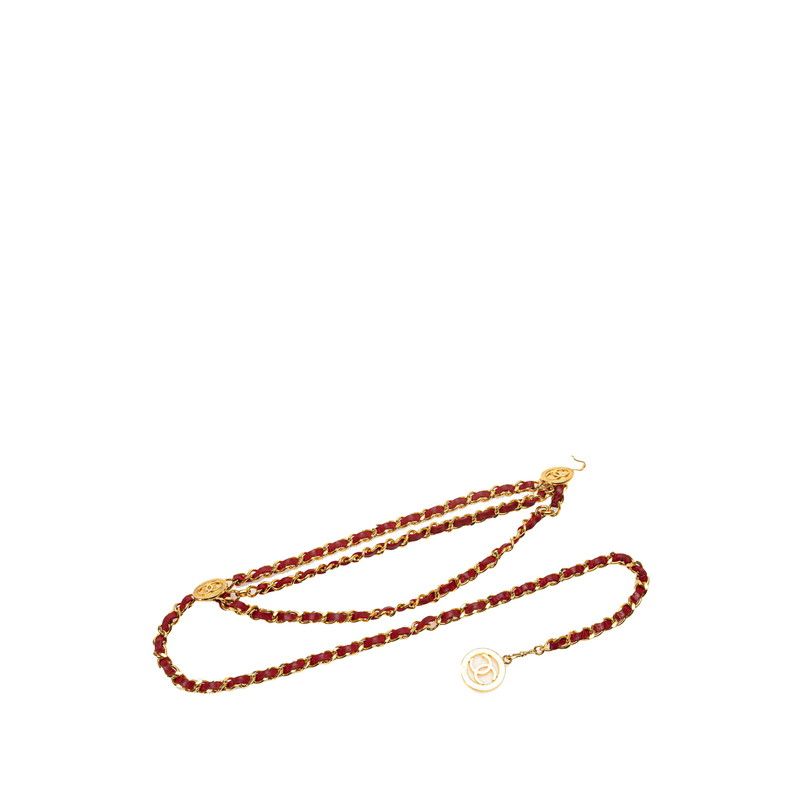 CHANEL ベルト ココマーク ワインレッド ゴールド ヴィンテージ CHANEL ベルト ココマーク ワインレッド ゴールド ヴィンテージ